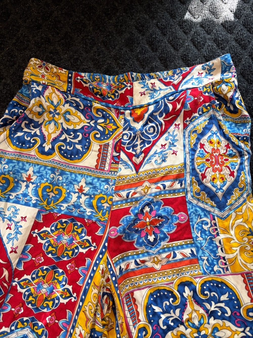 Haute Hippie Lightweight Tile Printed Wide-Leg Pants With Pockets Size Small - Picture 3 of 8